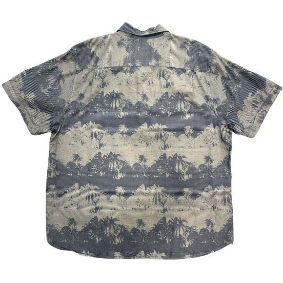 Tommy Bahama Mens XXL Pixel Palms Camp Shirt Blue Hawaiian Button-Up 100% Cotton - Picture 3 of 9